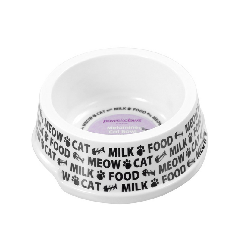 Ronis Paws and Claws Printed Melamine Cat Bowl 14x4cm 3 Asstd