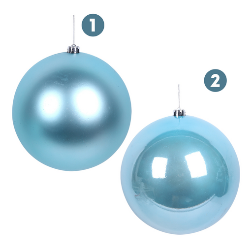 Ronis Pearl Bauble Matte Finish Blue Gold 25cm 2 Asstd