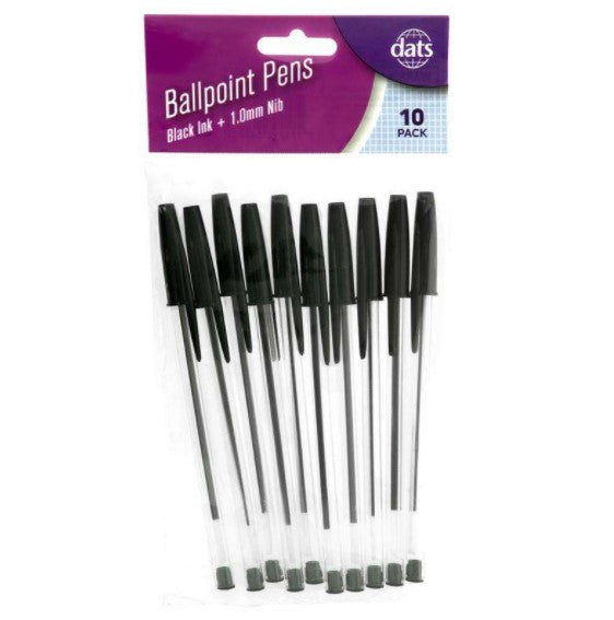 Ballpoint pens 10 pack black ink for smooth everyday writing school and office paperwork
