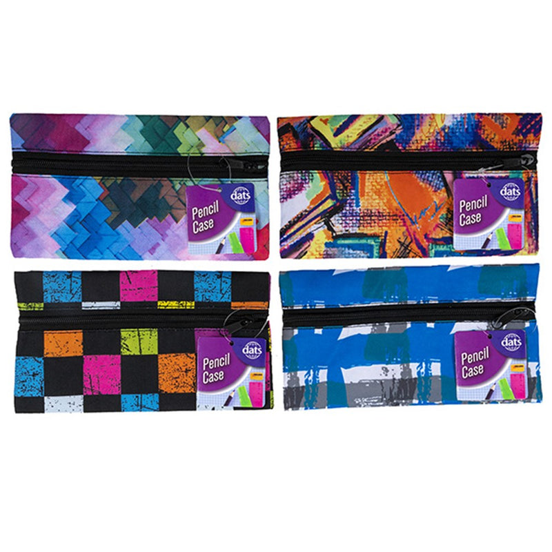 Ronis Pencil Case 1 Zip Fabric 220x120mm Assorted