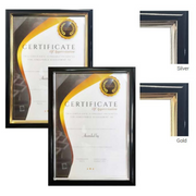 Black A4 certificate frame 21x29.7cm assorted style, document picture frame for awards and office display. – thumbnail