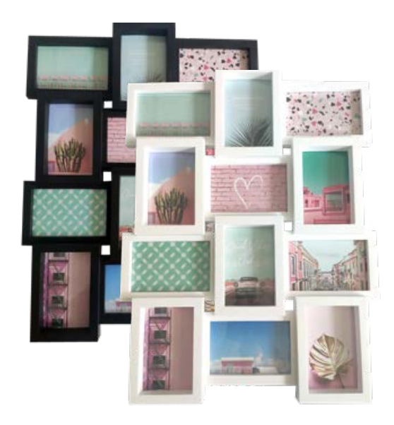Photo frame collage 12 window assorted size 62.5x47cm depth 3.2cm multi photo wall display