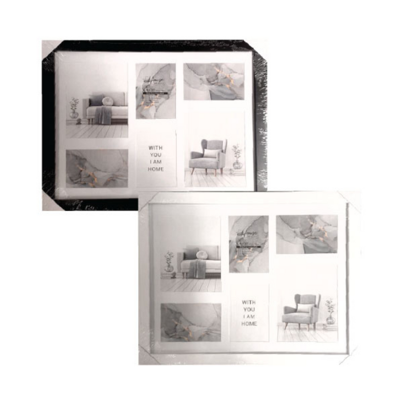 Ronis Photo Frame Double Matted Connor Black & White 6 Window Collage 40x50cm Assorted