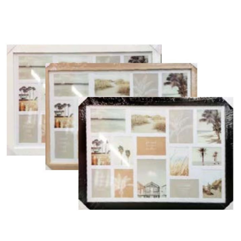 Luca collage photo frame 50x70cm in assorted finish, large multi-photo wall frame for displaying multiple pictures in one stylish layout
