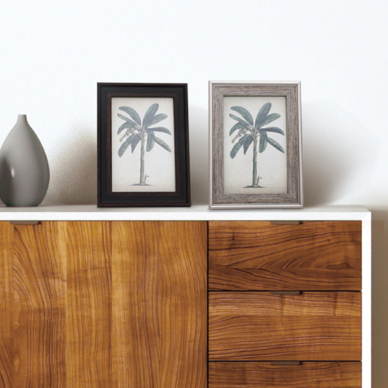 Tilda A4 photo frame 21x29.7cm with metallic trim, assorted grey and walnut mix finishes, modern frame for prints and certificates.