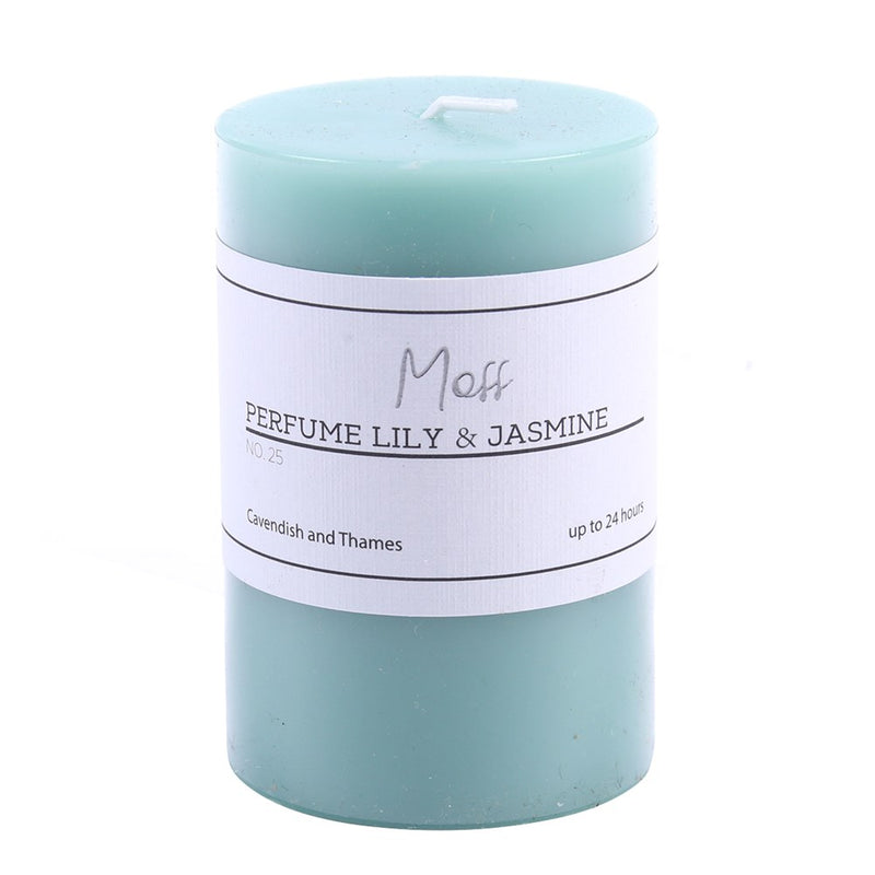 Ronis Pillar Candle Moss Perfume Lily & Jasmine 5x7.5cm