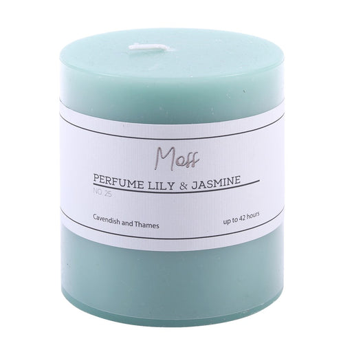 Ronis Pillar Candle Moss Perfume Lily & Jasmine 7x7.5cm