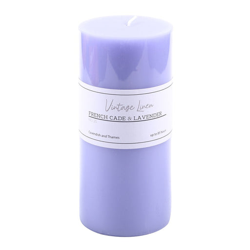 Ronis Pillar Candle Vintage Linen French Cade and Lavender 7x15cm
