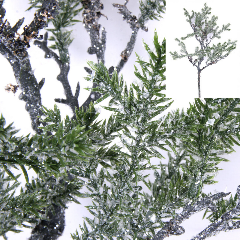 Pine Spray with Ice and Glitter & Moss 62cm