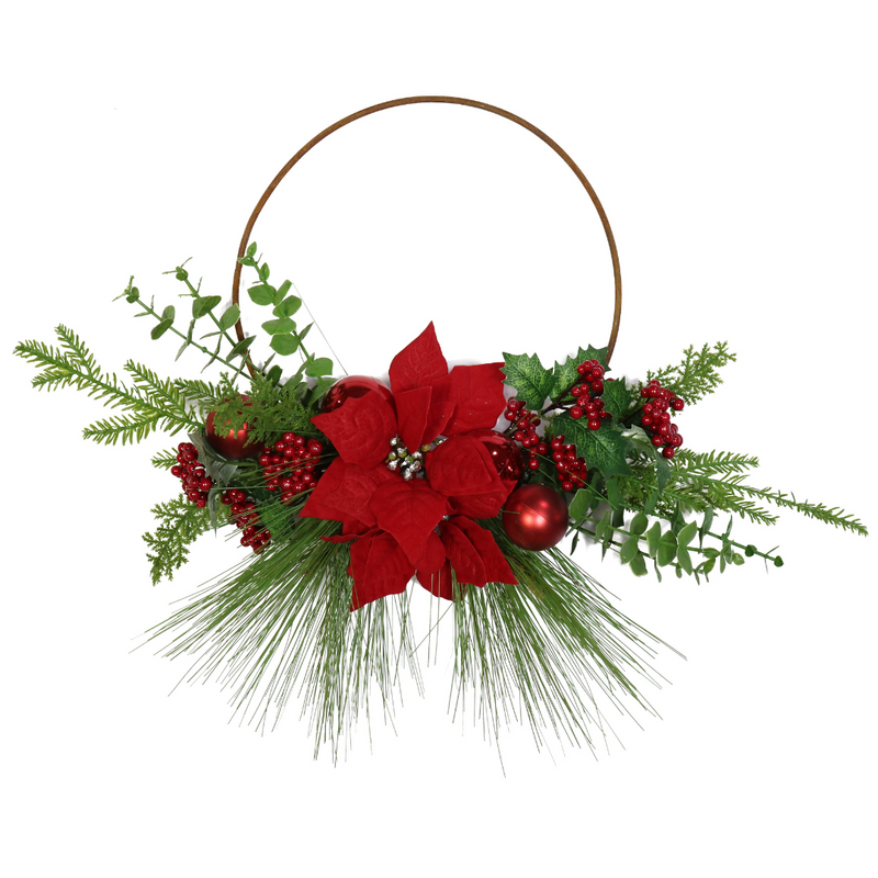 Ronis Poinsettia Half-Wreath 43cm