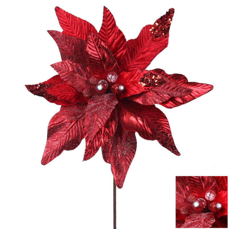 Ronis Poinsettia Red 35cm with 45cm Stem