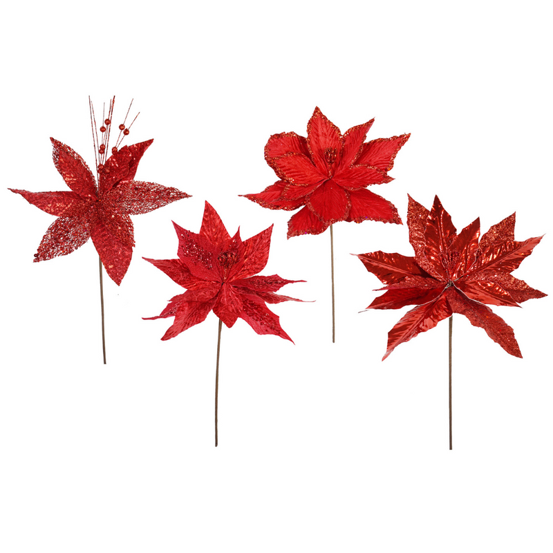 Ronis Poinsettia Mix Red 30cm Assorted
