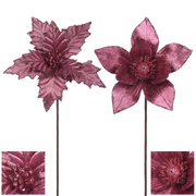 Ronis Poinsettia and Magnolia with Stem 18cm Assorted