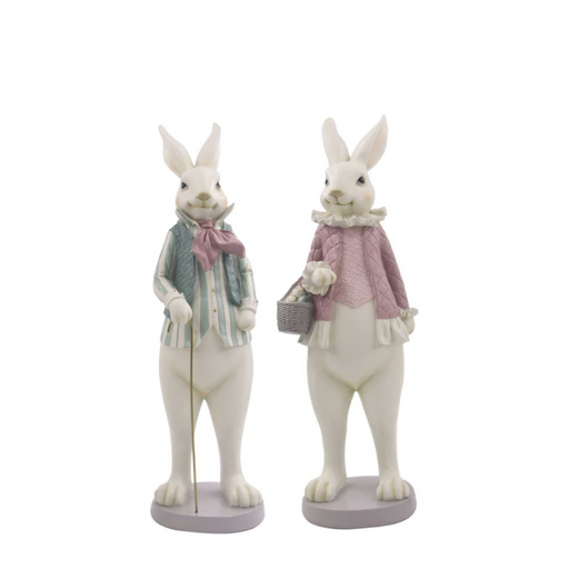 Polyresin Mr and Mrs Bunny Assorted