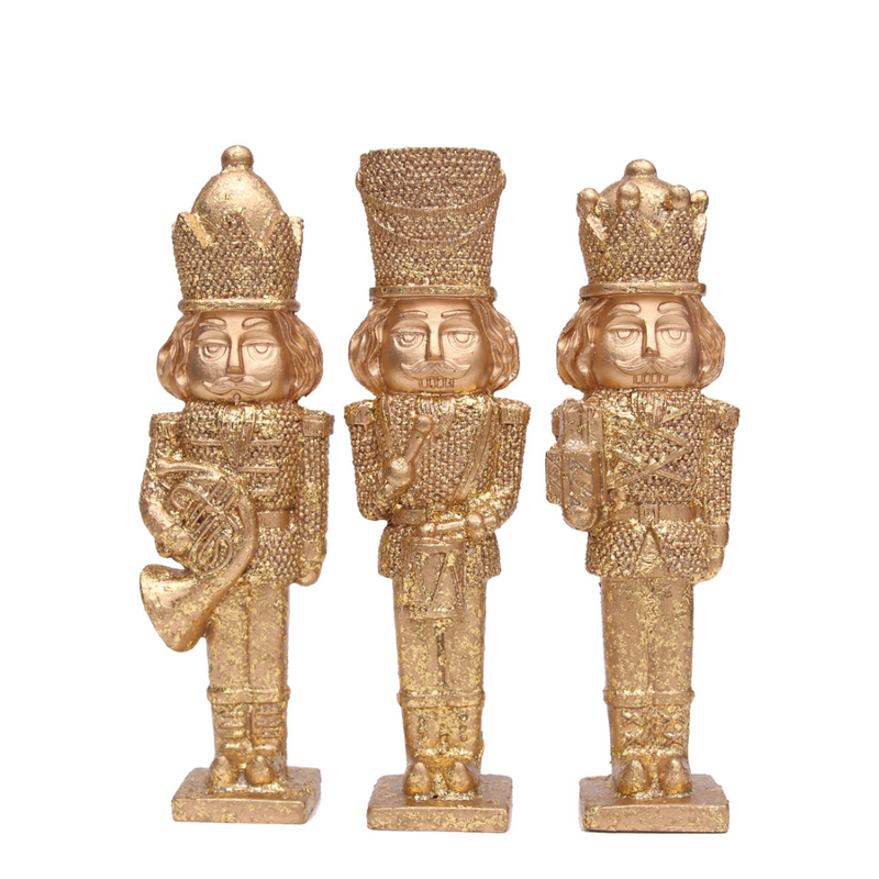 Ronis Polyresin Nutcrackers 19.5cm Champagne Assorted