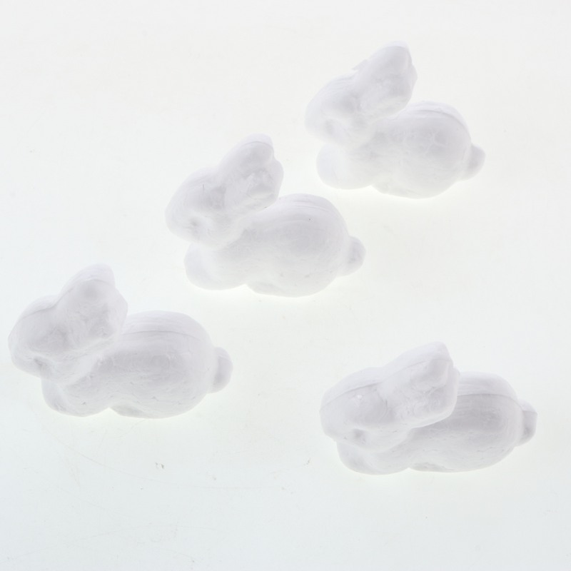 Ronis Polystyrene Bunny Plain 6cm White 4pk