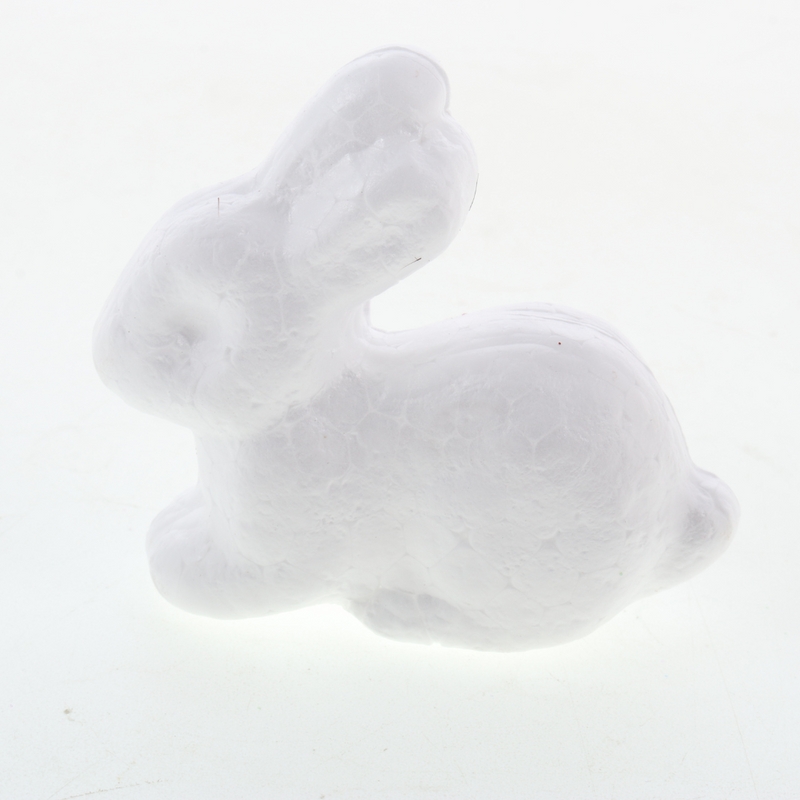 Ronis Polystyrene Bunny Plain 6cm White 4pk