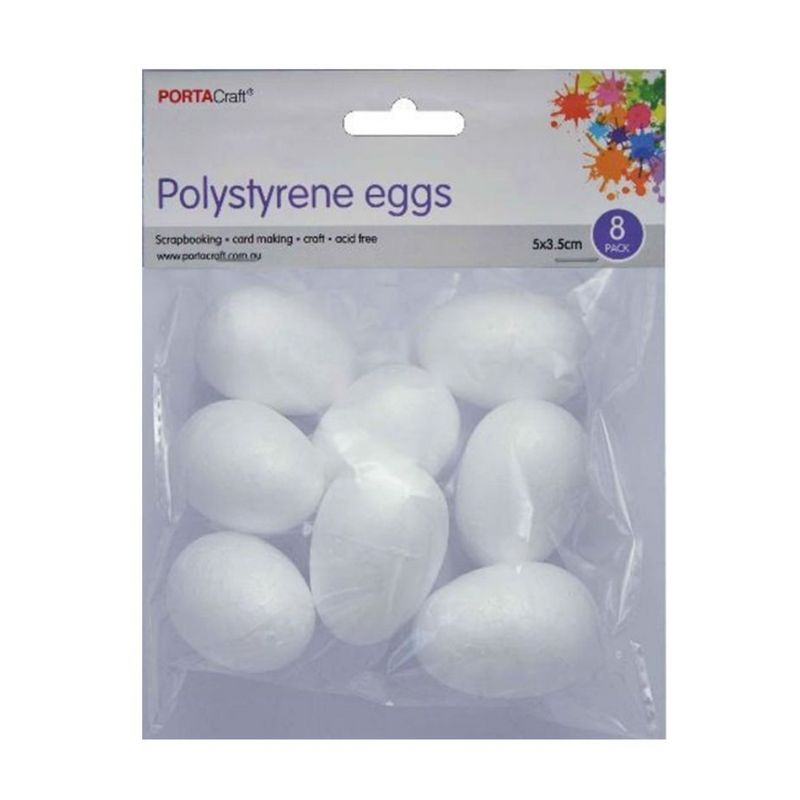Ronis Polystyrene Eggs 35x50mm 8pk