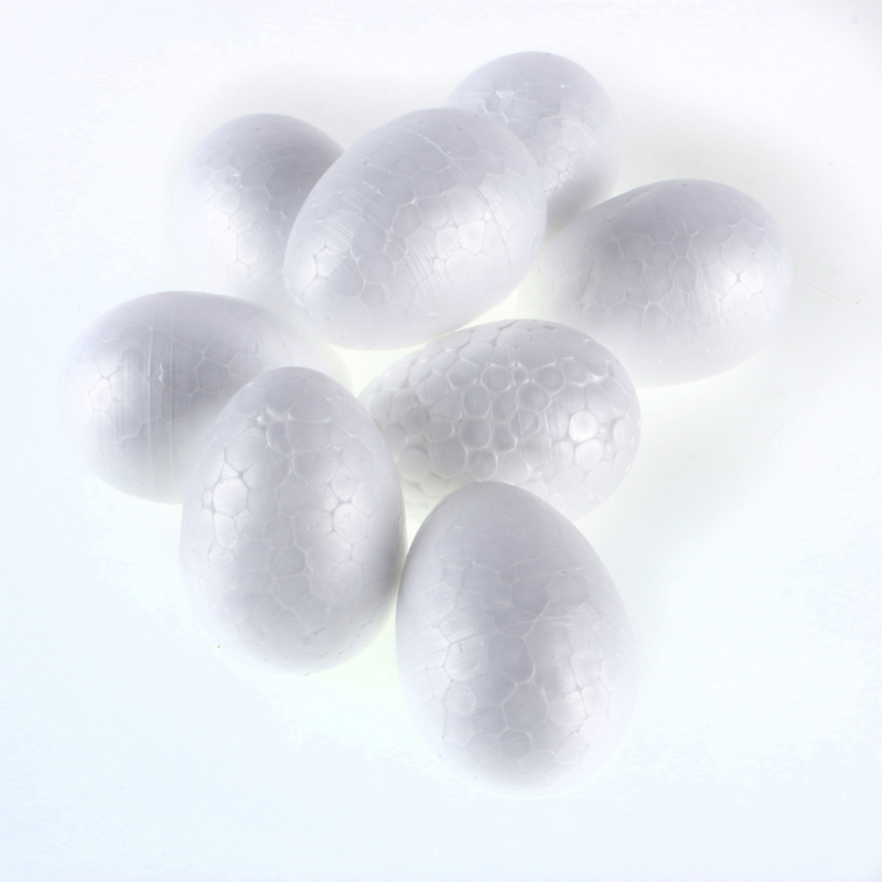 Polystyrene Eggs Plain 8pk