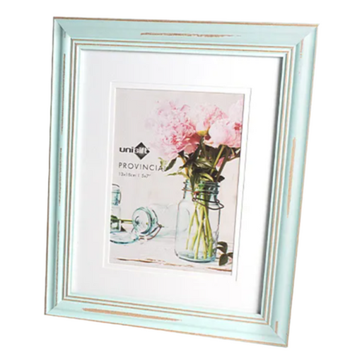 Provincial blue photo frame 20x25cm with 13x18cm photo display opening for portraits