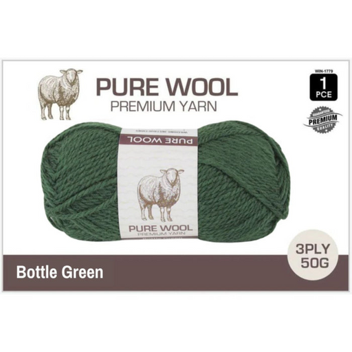 Ronis Pure Wool 3ply 50g Bottle Green