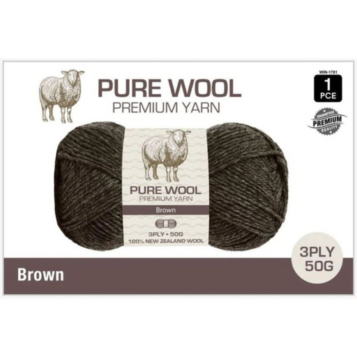 Ronis Pure Wool 3ply 50g Brown