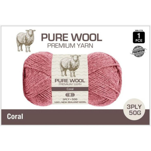 Ronis Pure Wool 3ply 50g Coral
