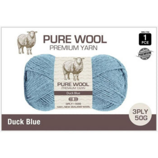 Ronis Pure Wool 3ply 50g Duck Blue