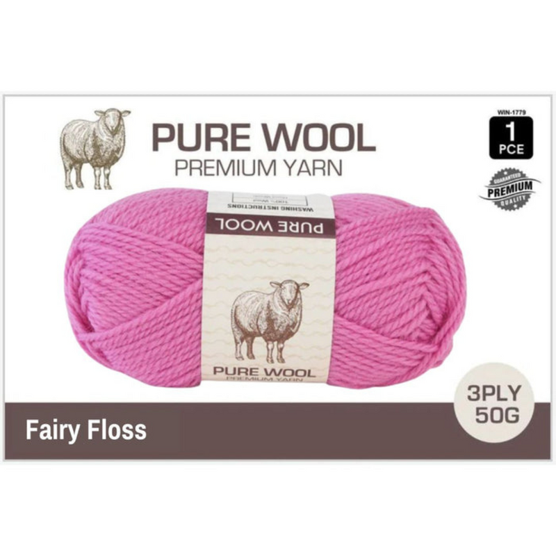 Ronis Pure Wool 3ply 50g Fairy Floss
