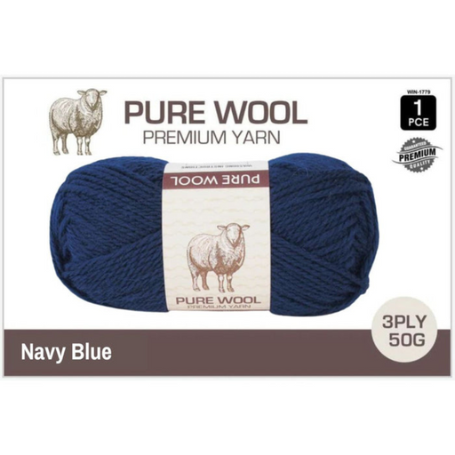 Ronis Pure Wool 3ply 50g Navy Blue
