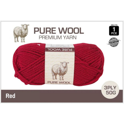 Ronis Pure Wool 3ply 50g Red