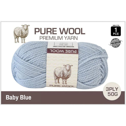 Ronis Pure Wool Baby Blue 3 Ply 50g