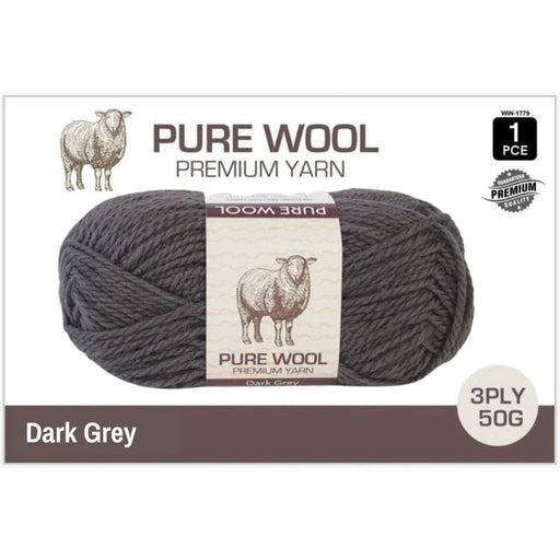 Ronis Pure Wool Dark Grey 3 Ply 50g
