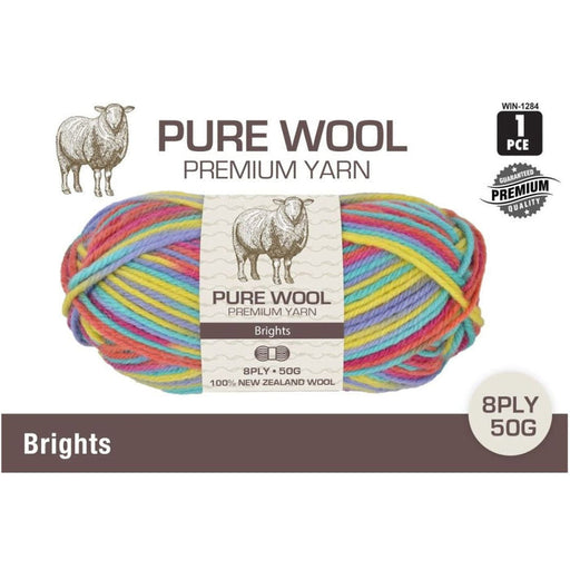 Pure wool 3ply yarn 50g in brights colour range, fine natural fibre yarn for knitting and crochet with vibrant stitch definition