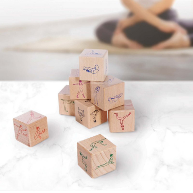 Wooden Yoga Dice Set