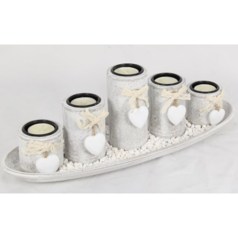 Heart Design 5 Piece Candle Holder 38cm