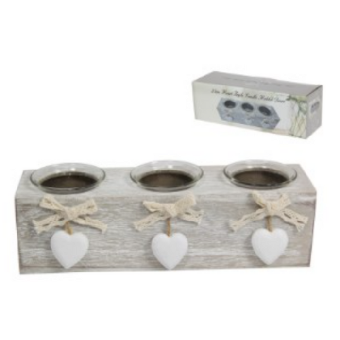 Heart Triple Candle Holder 25cm