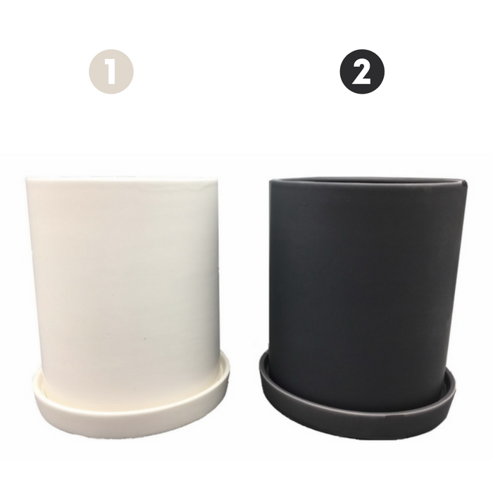 Planter™ Black and White Pot with Base 16cm