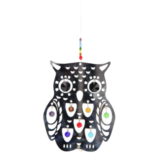 Chakra Owl Suncatcher 25Cm