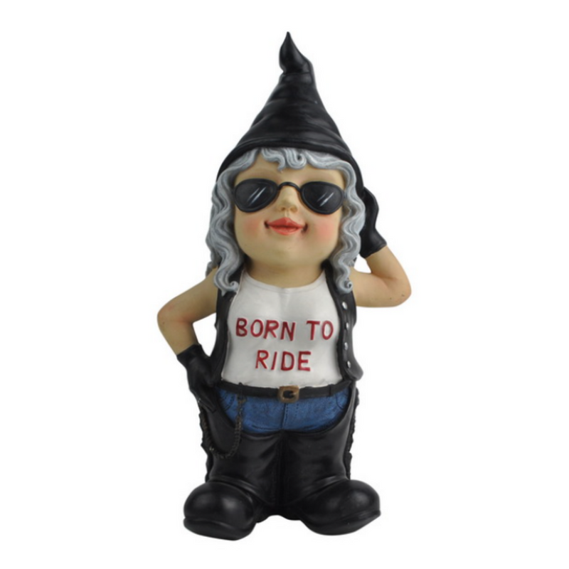 Born To Ride Biker Chick Gnome 33cm