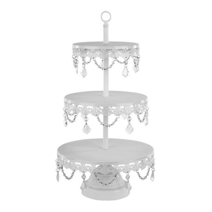 Sweets Stand™ 3-Tier Crystal Draped Dessert Cupcake Stand