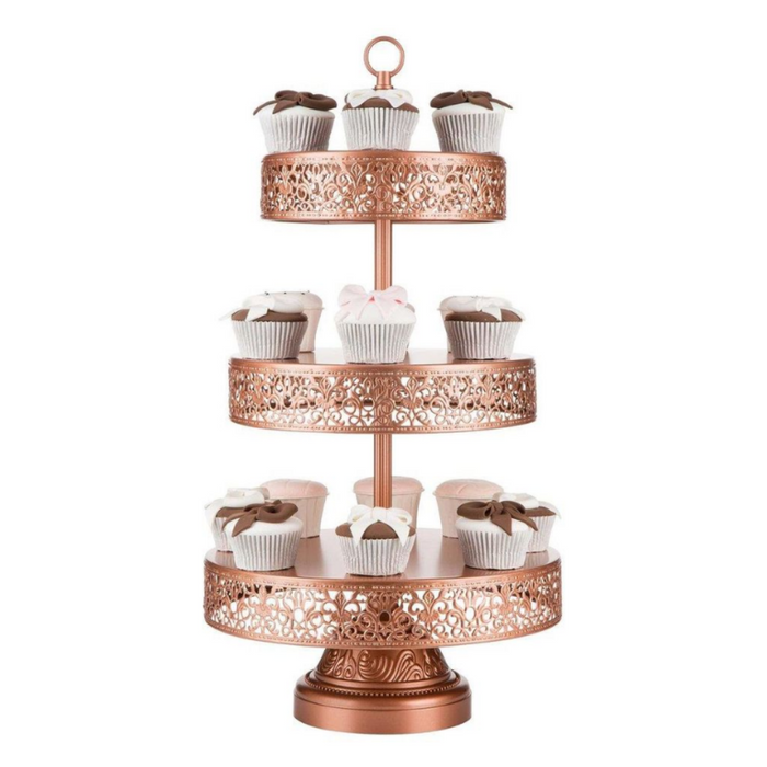 Sweets Stand™ 3-Tier Reversible Cupcake Stand Rose Gold
