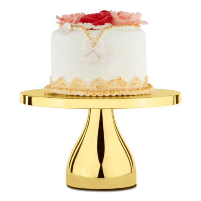 Sweets Stand™ Round Modern Cake Stand Gold Plated 25cm