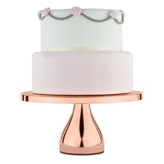 Sweets Stand™ Round Modern Cake Stand Rose Gold Plated 25cm