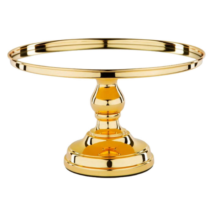 Sweets Stand™ Round Mirror-Top Cake Stand Gold Plated 25cm