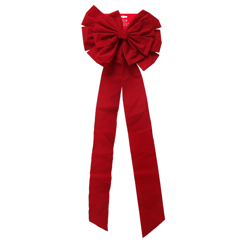 Red Flocked Bow Jumbo 48x120cm