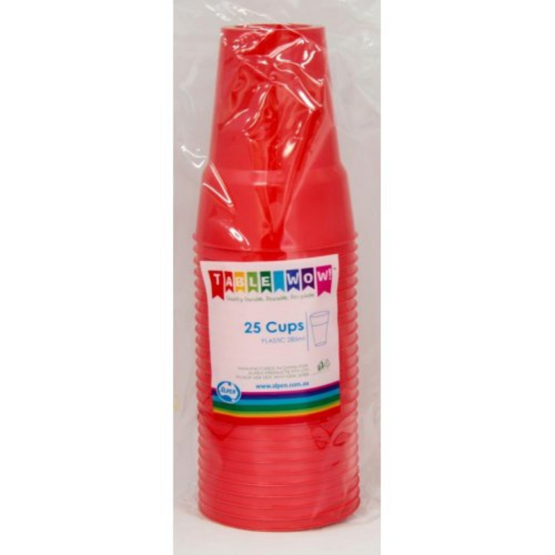 Reusable Cup 285ml Red 20Pk