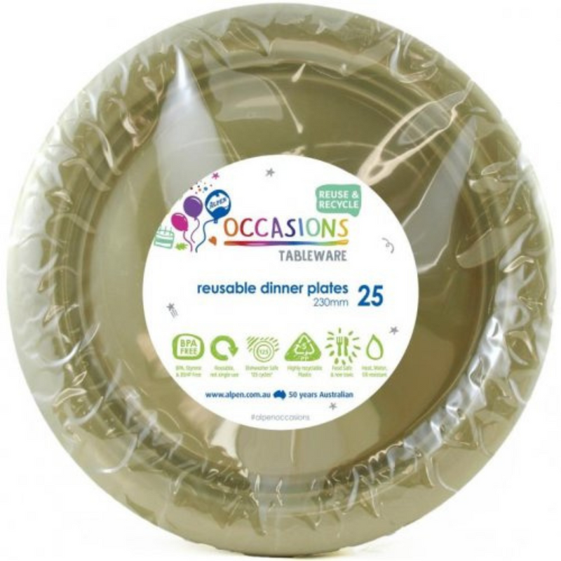 Ronis Reusable Dinner Plate 23cm Gold