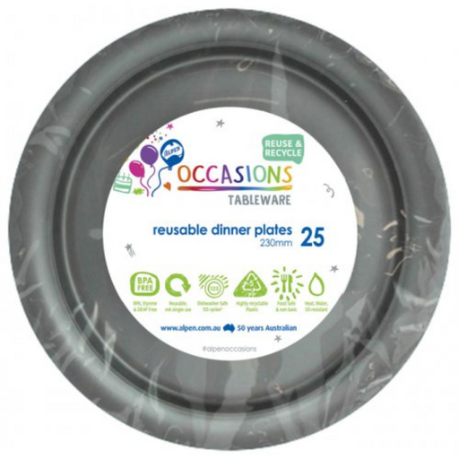 Ronis Reusable Dinner Plate 23cm Silver