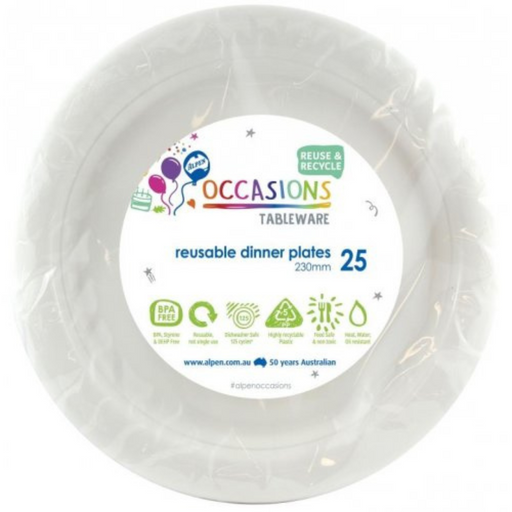 Ronis Reusable Dinner Plate 23cm White